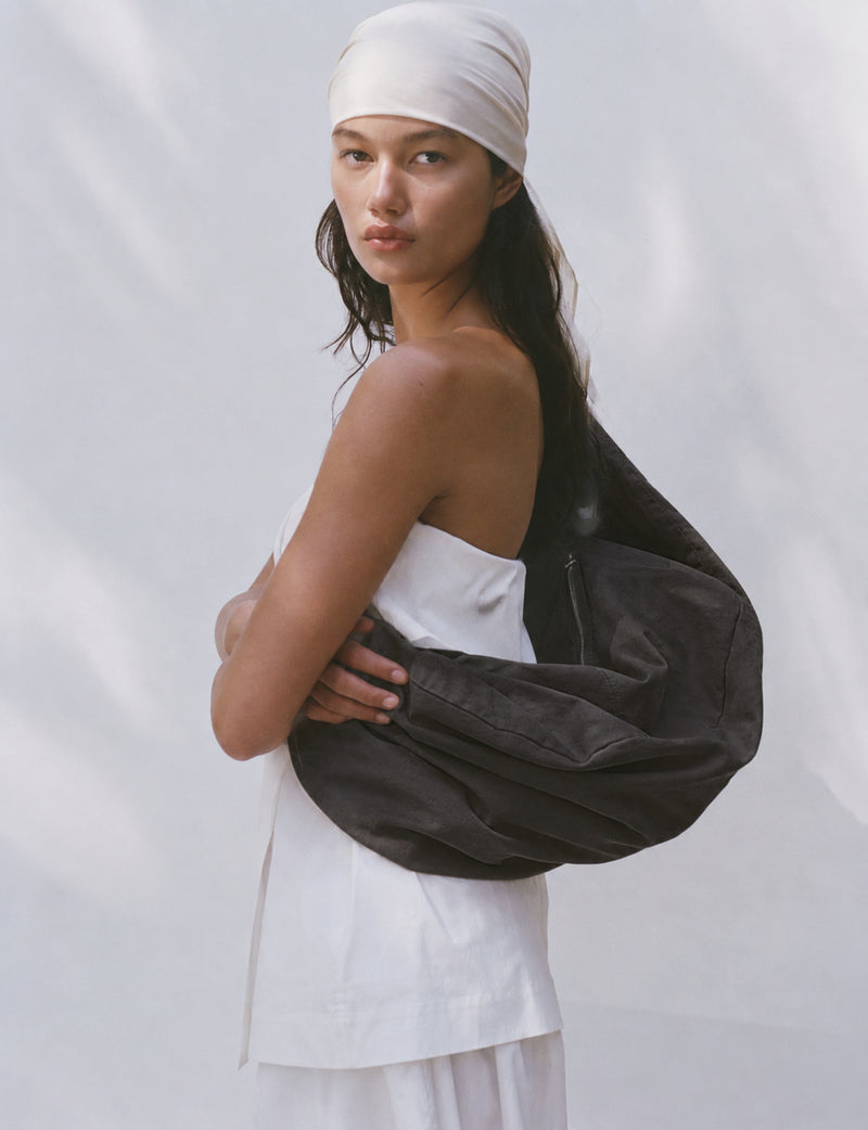 Canvas Large Crossbody Bag - Ash