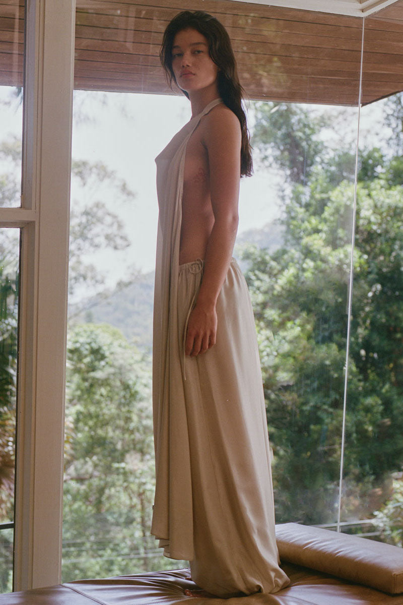 Silk Wrap Dress - Soft Ash - Featured