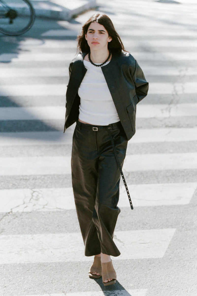 Leather Balloon Pants - Black