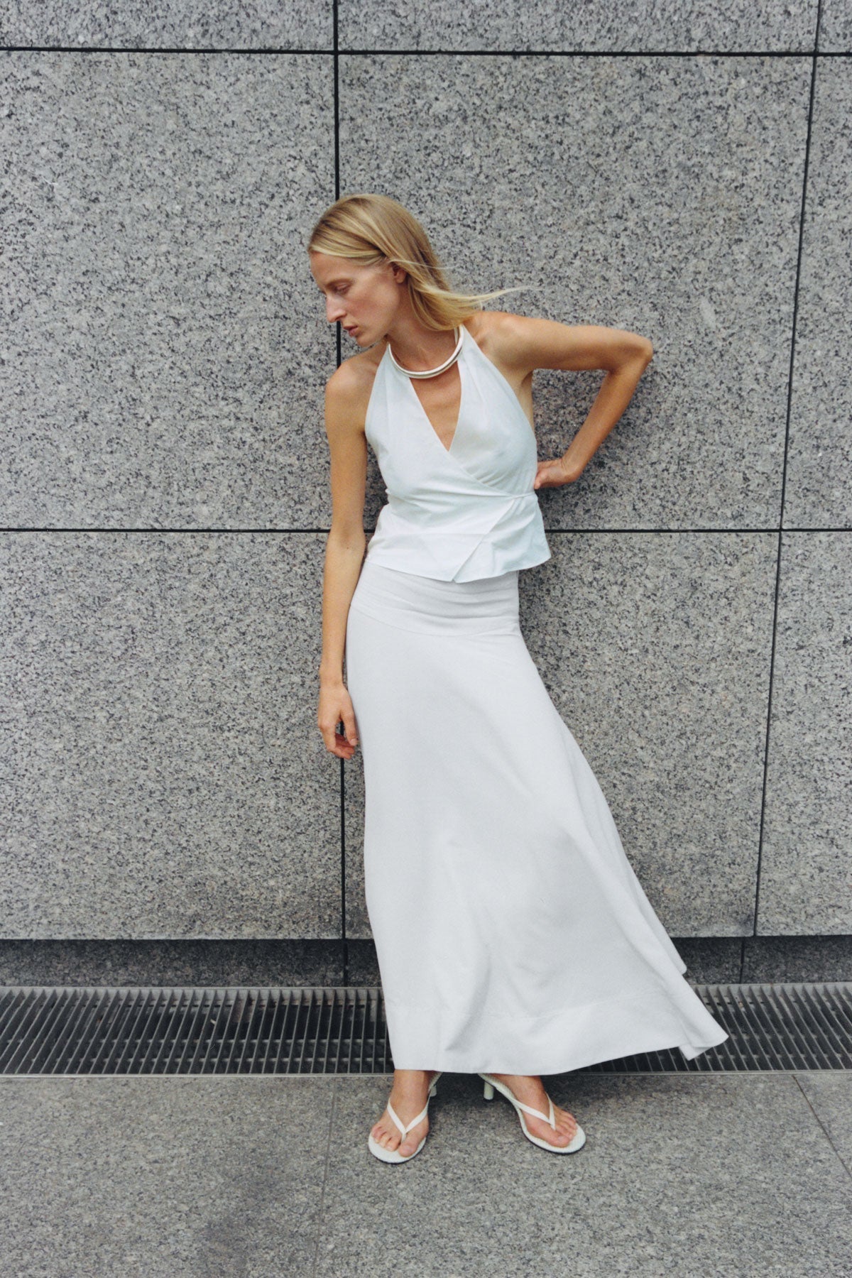 Oxford Wrap Top - White