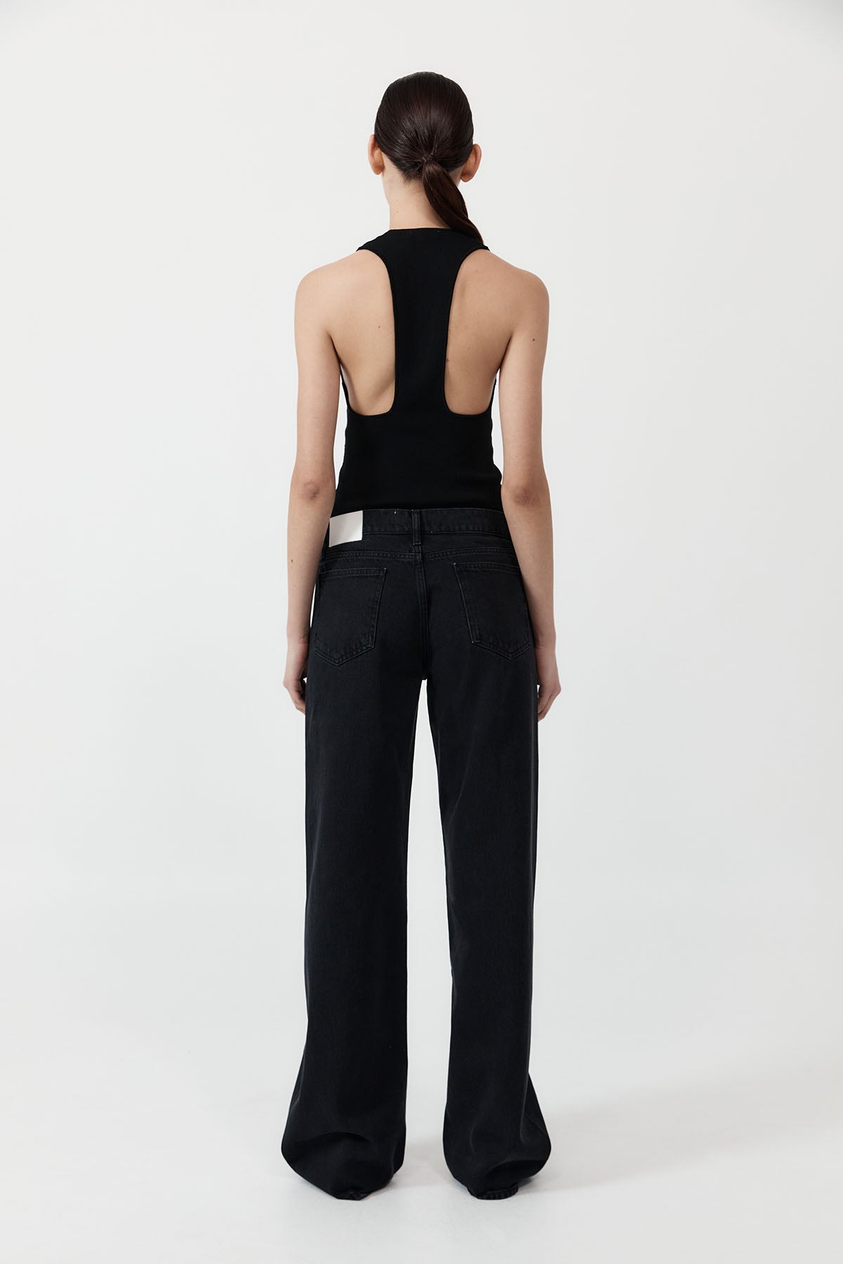 Low Rise Jeans - Washed Black