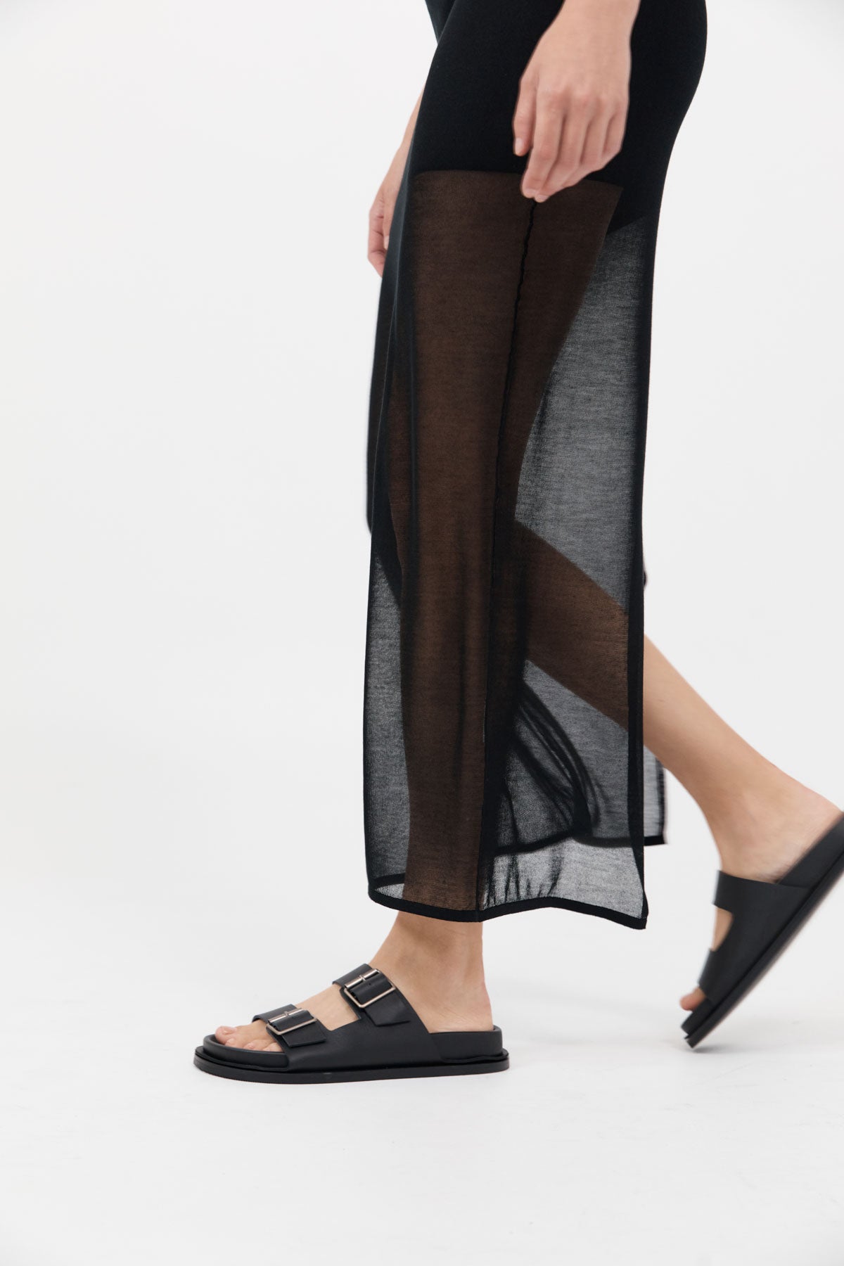 Double Buckle Slides - Black