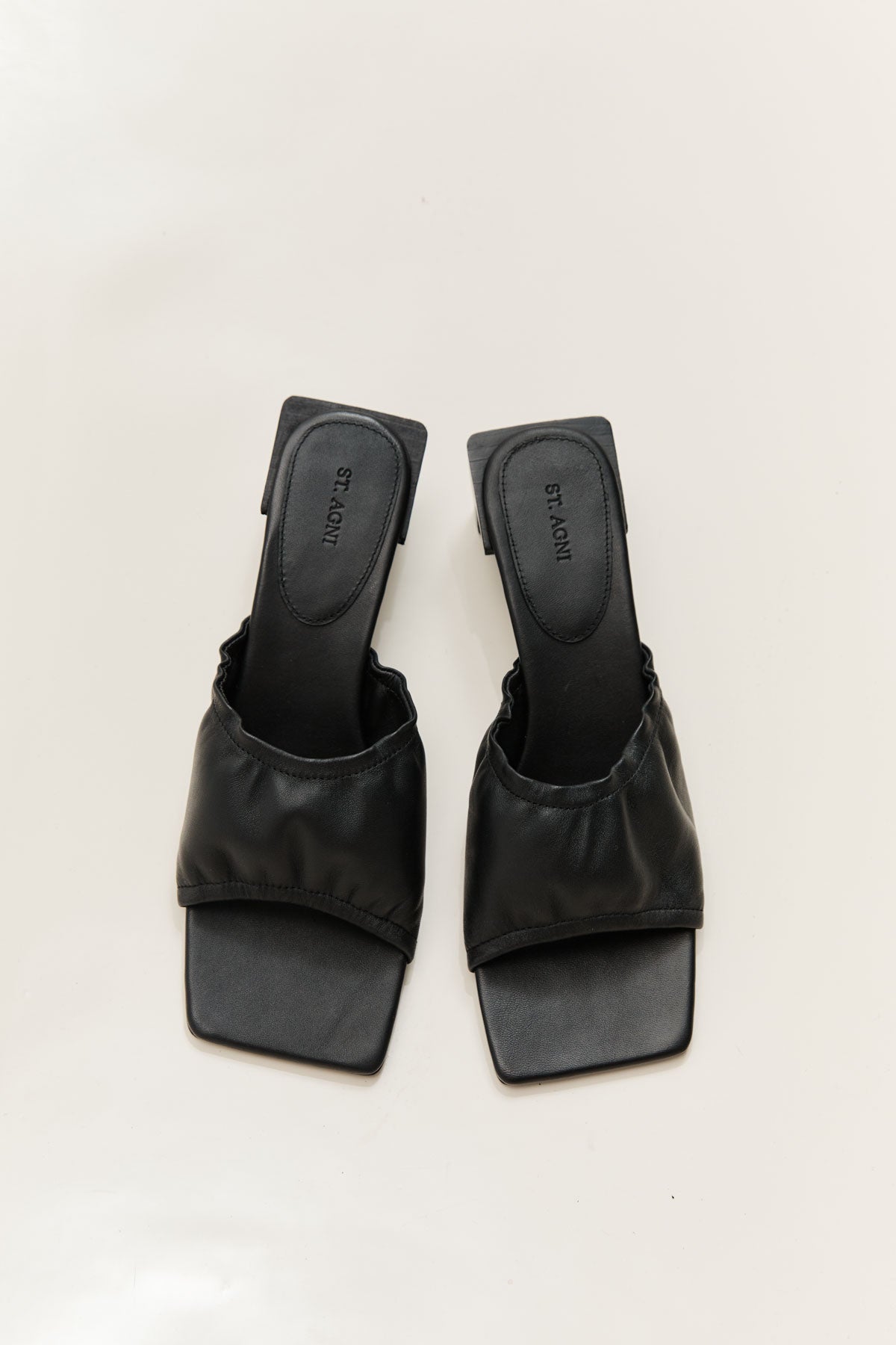 Gathered Block Heel - Black