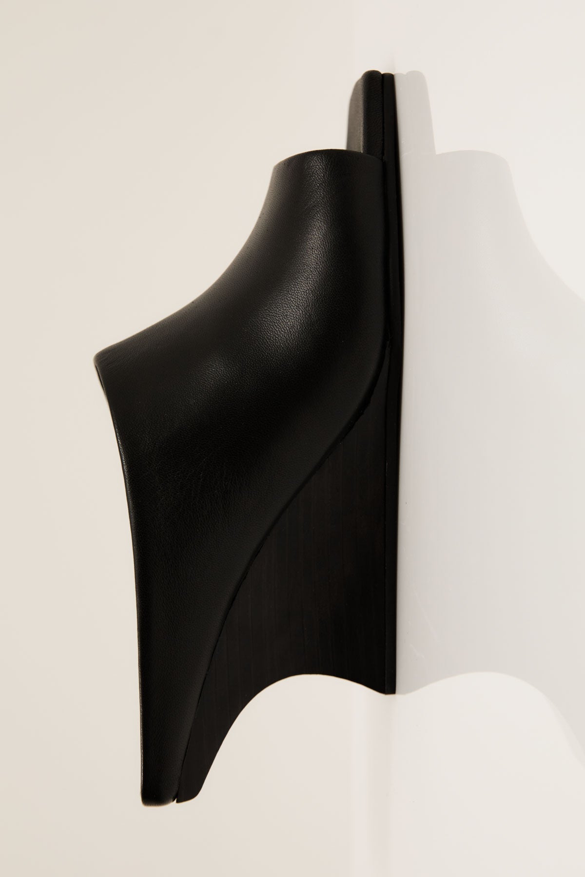 Architectural Wedge Mules - Black