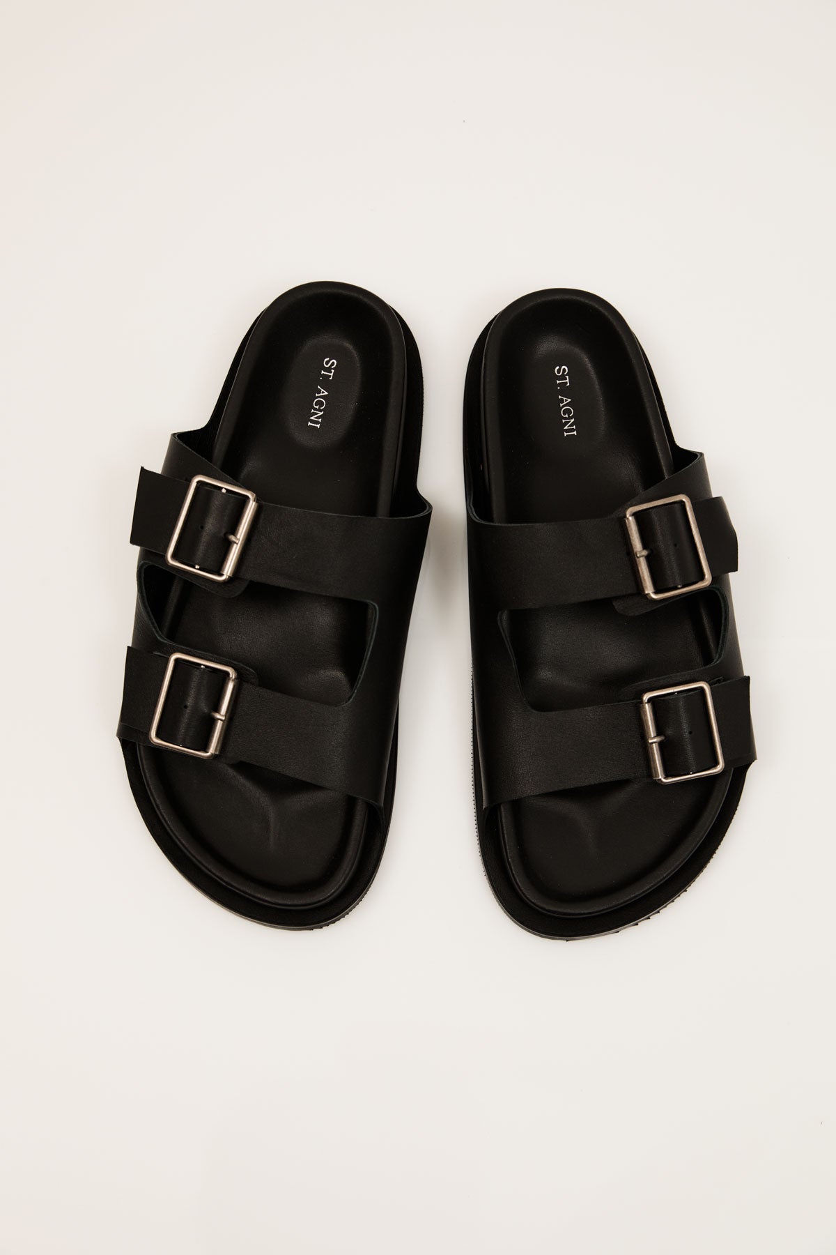 Double Buckle Slides - Black