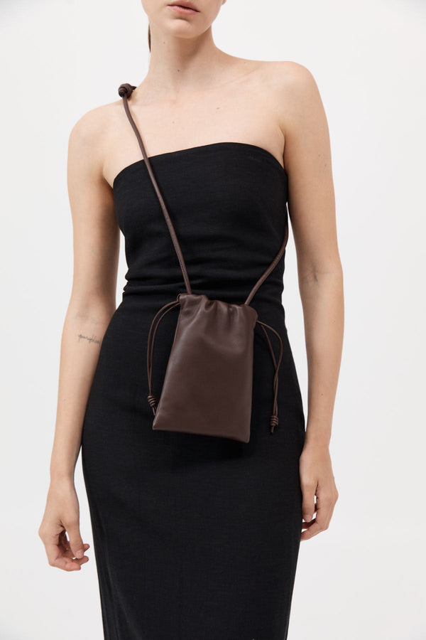 Soft Drawstring Pouch - Chocolate