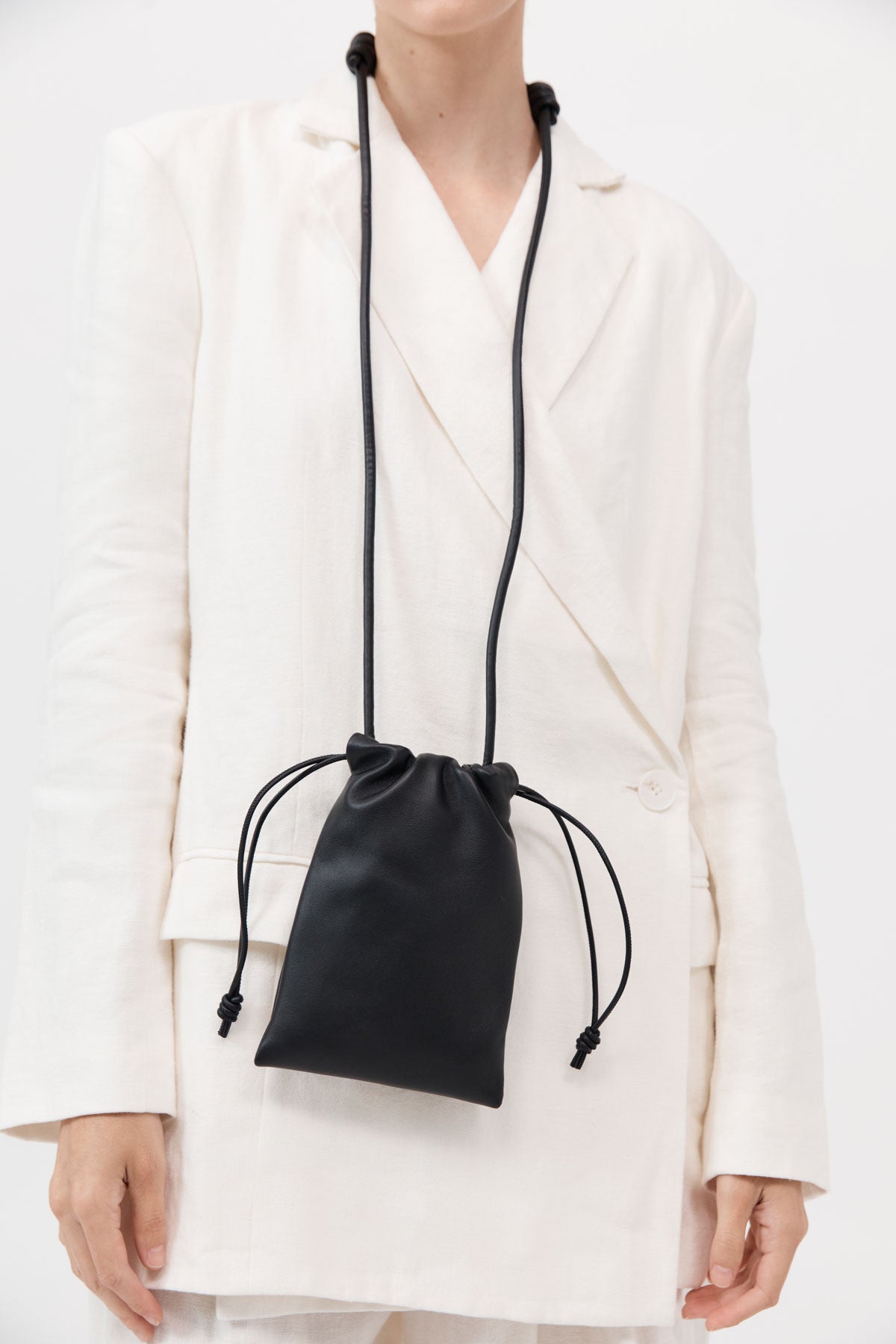 Soft Drawstring Pouch - Black