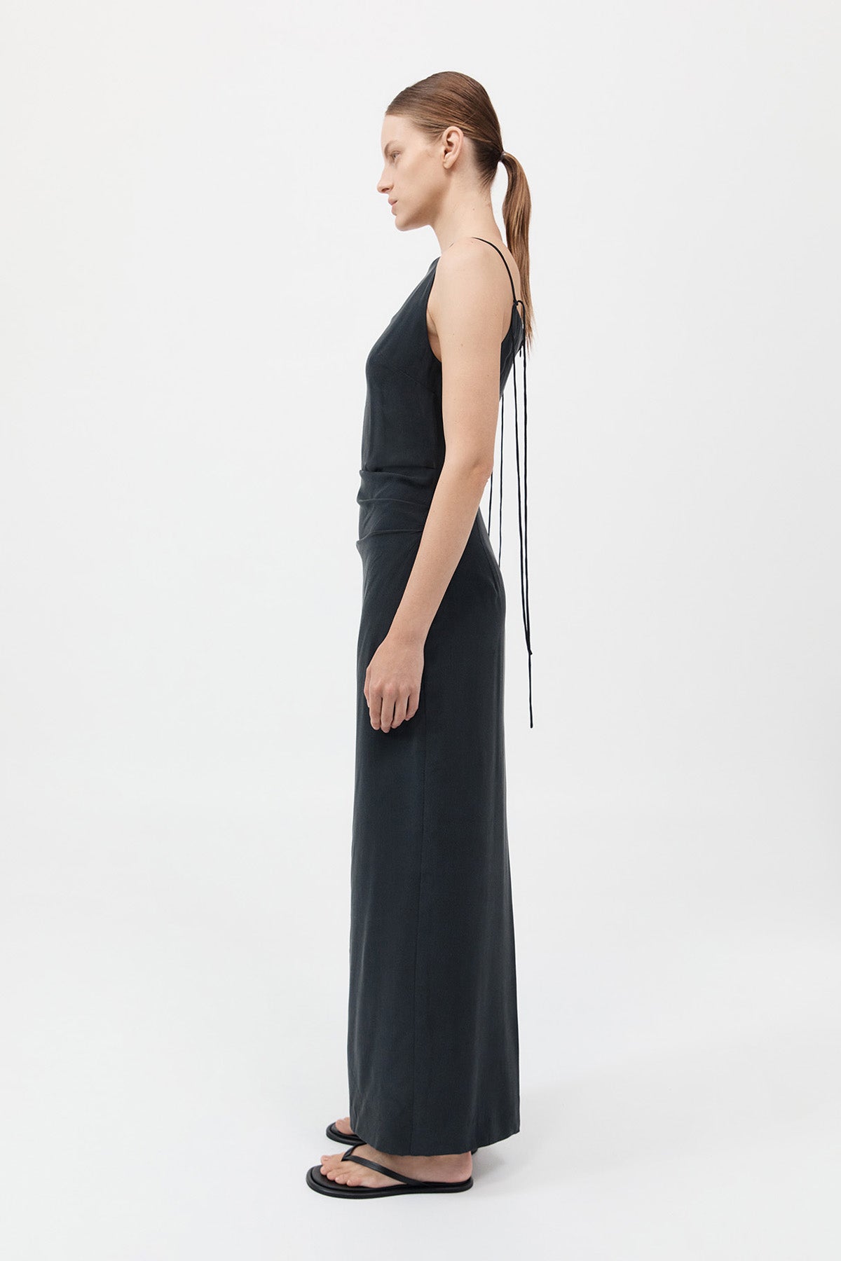 Silk Tuck Dress - Black