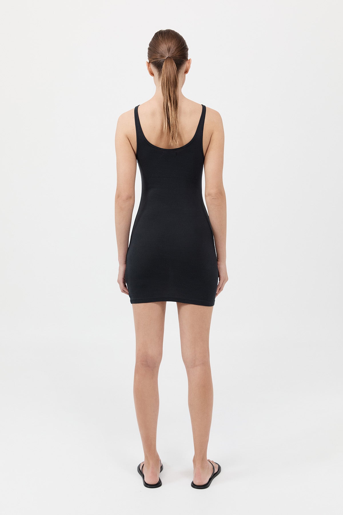 Organic Cotton Slip Dress - Black