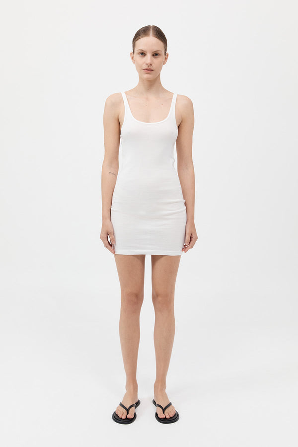 Organic Cotton Slip Dress - White
