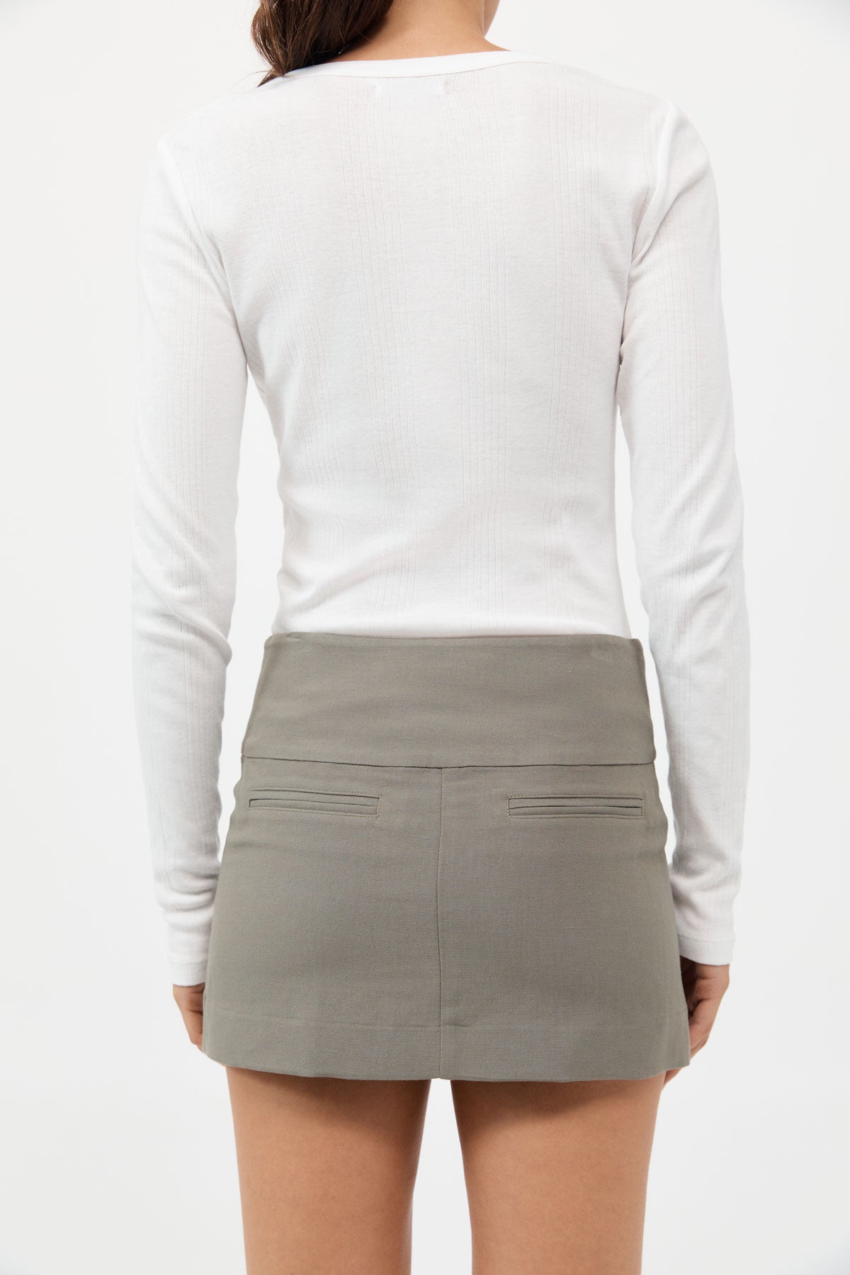 Organic Cotton Soft Rib Long Sleeve Top - White