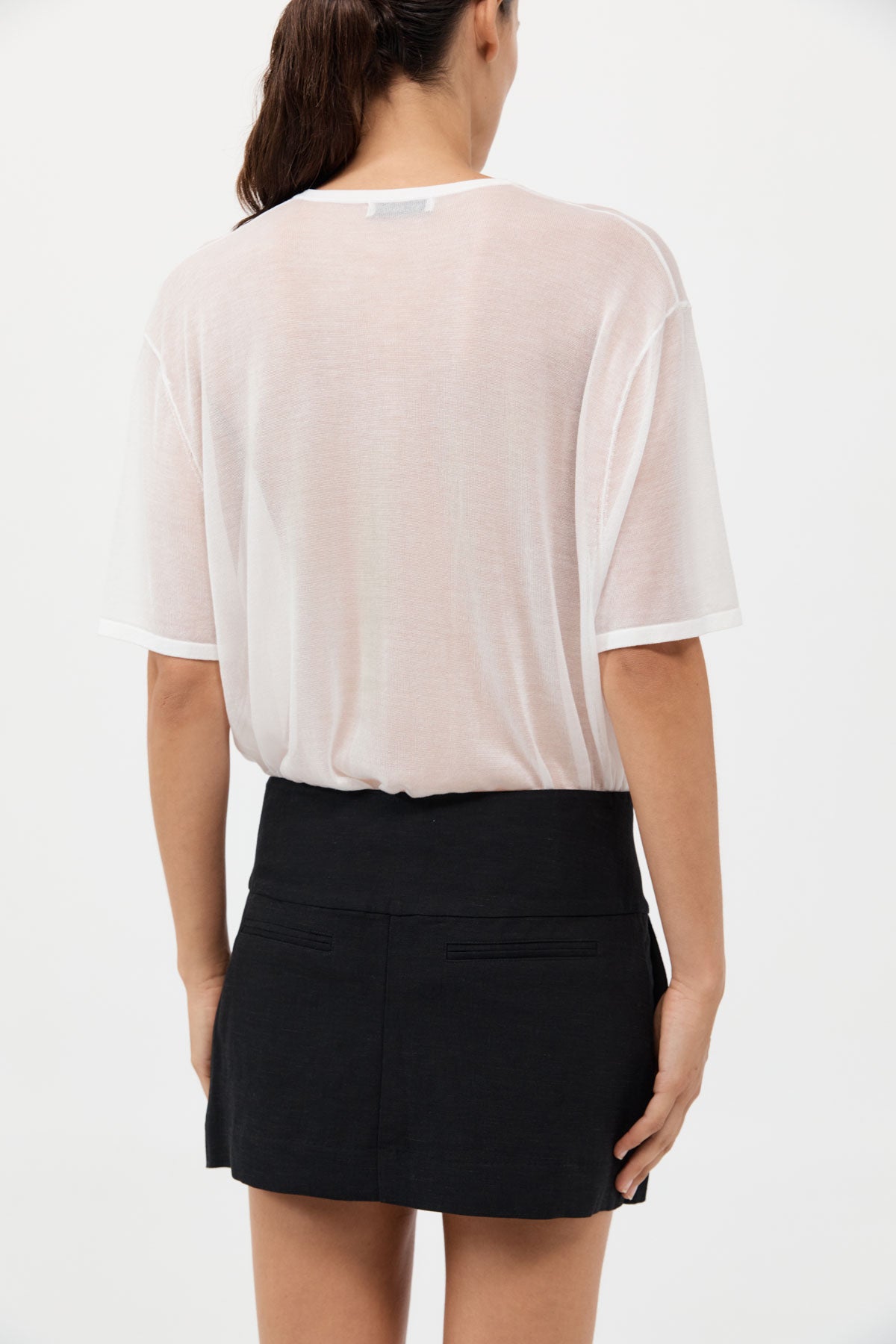 Sheer Oversized Tee - White