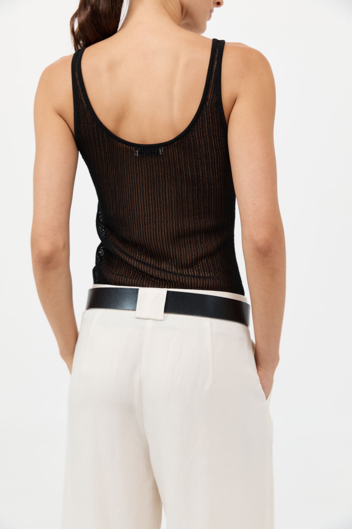 Fine Crochet Cami - Black