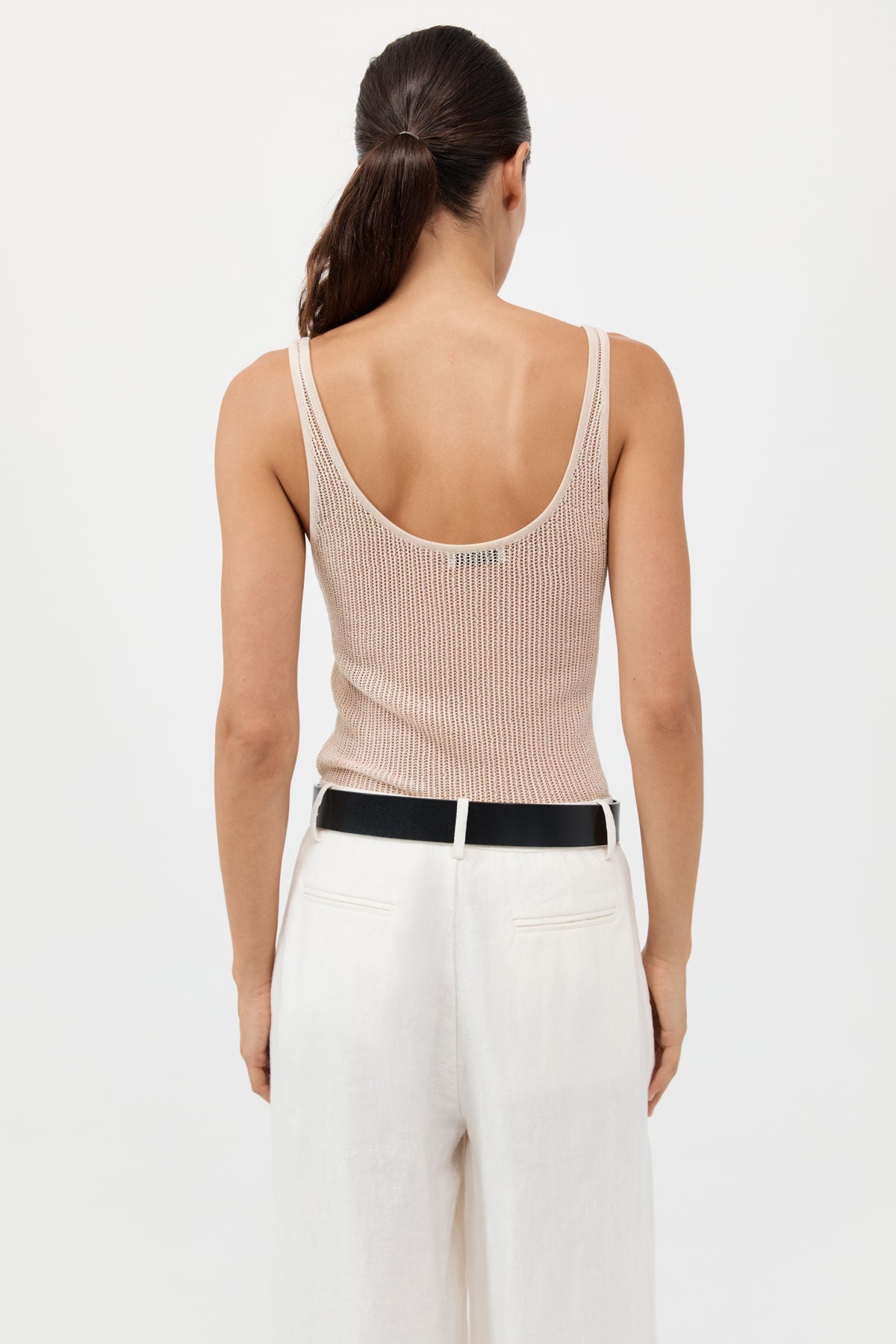 Fine Crochet Cami - Sand