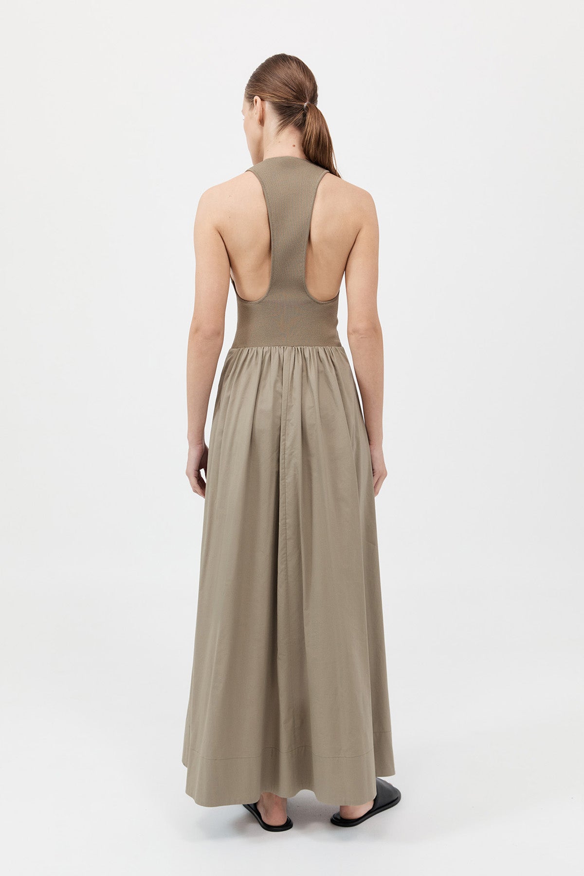 Plunge Neck Dress - Shadow