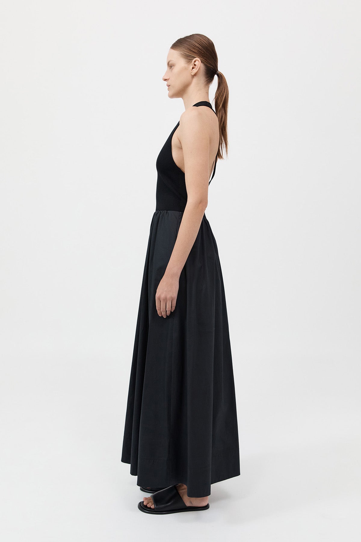 Plunge Neck Dress - Black