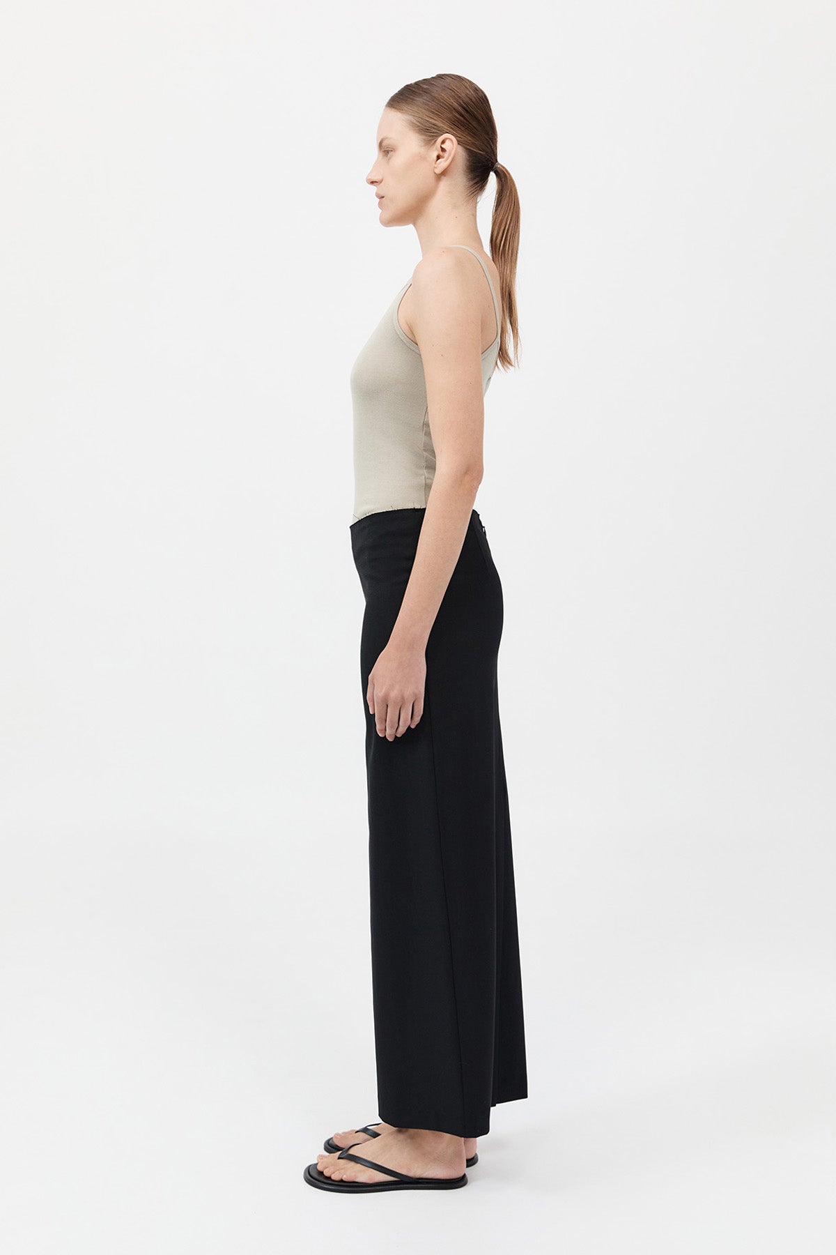 Raw Edge Column Maxi Skirt - Black