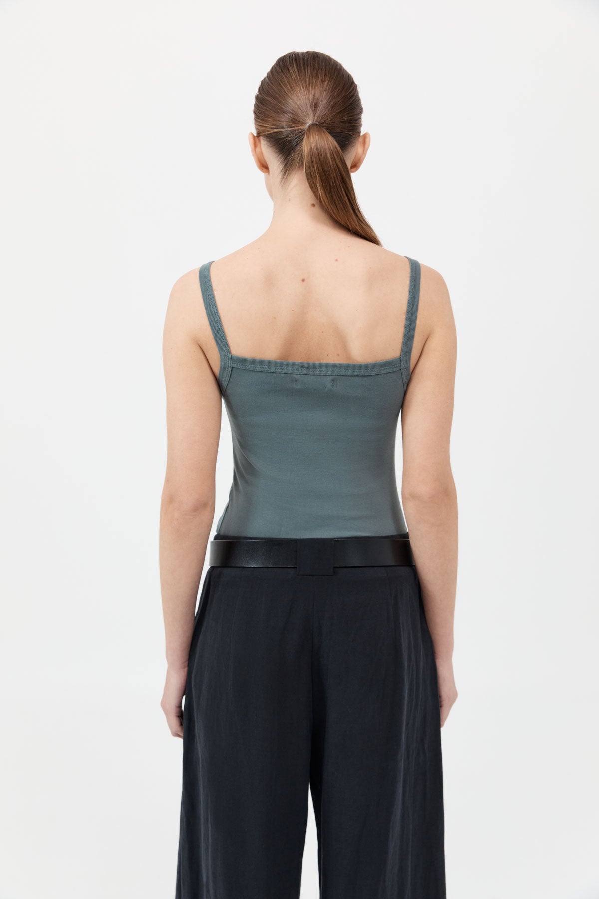 Organic Cotton Square Neck Tank - Balsam Green