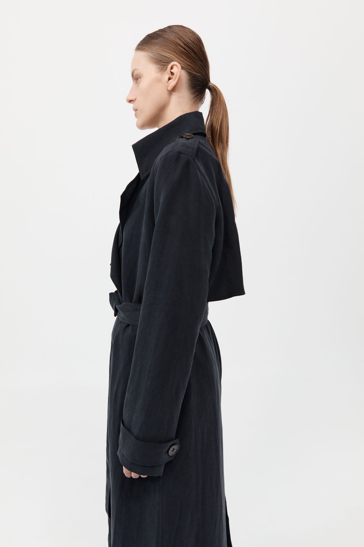 Soft Tailored Trench - Black