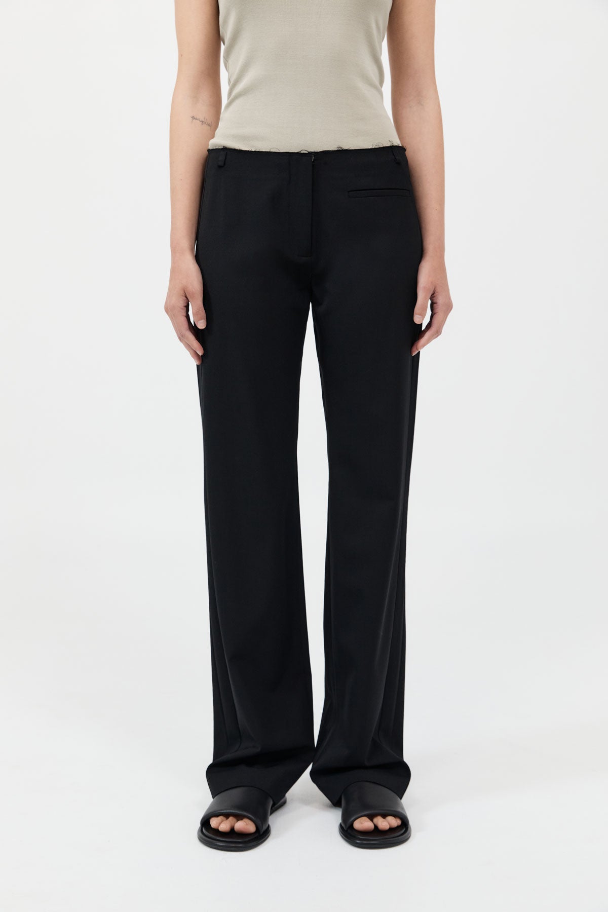 Raw Edge Pants - Black