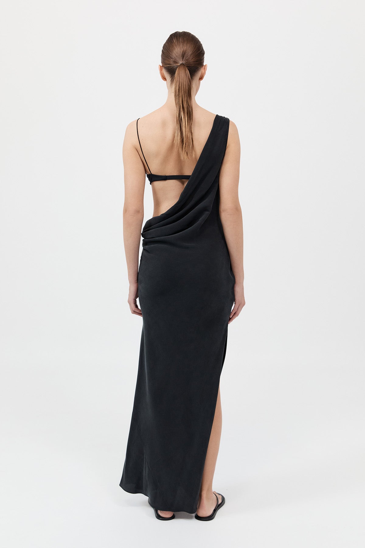 Layered Drape Dress - Black
