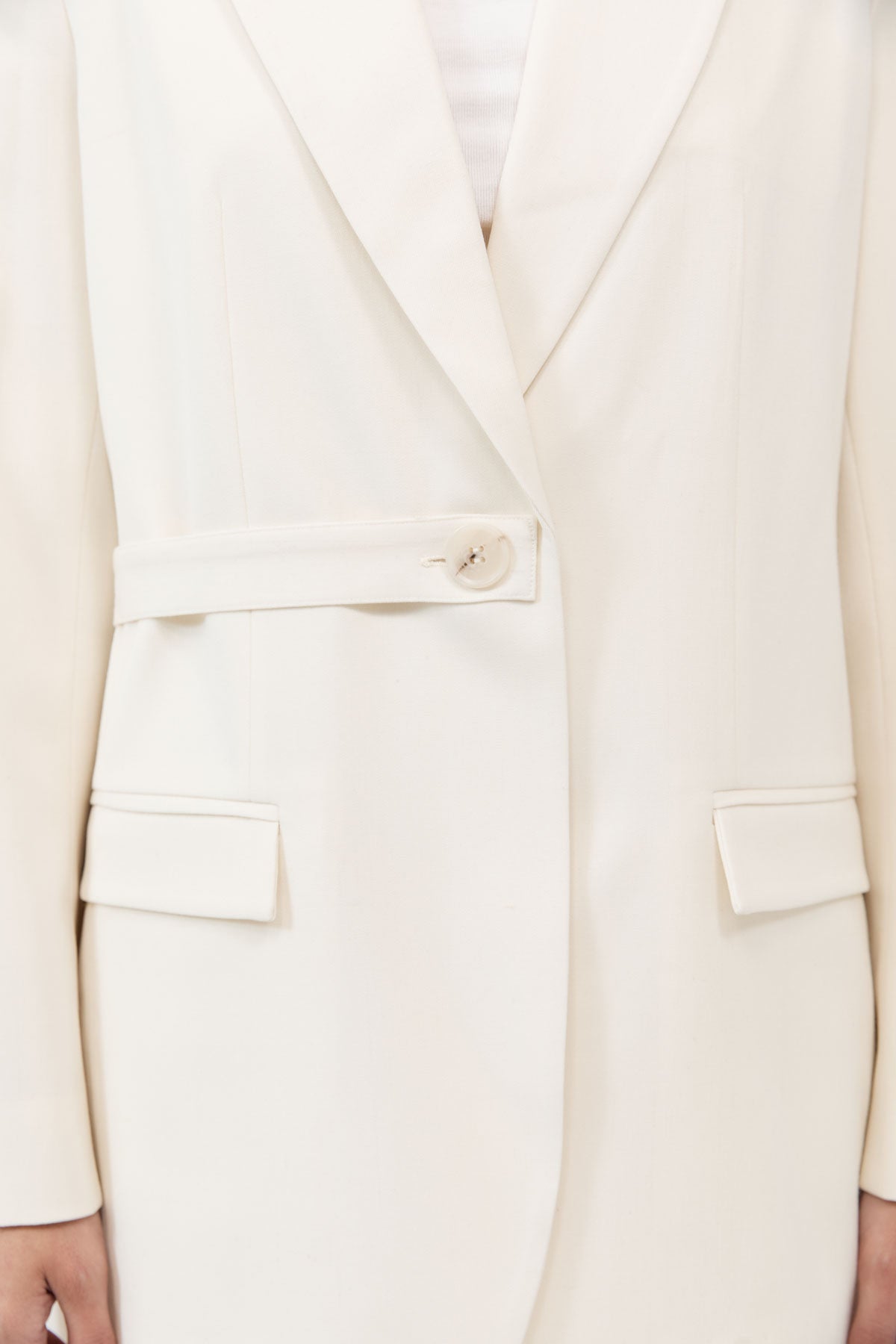 Belt Detail Blazer - Milk