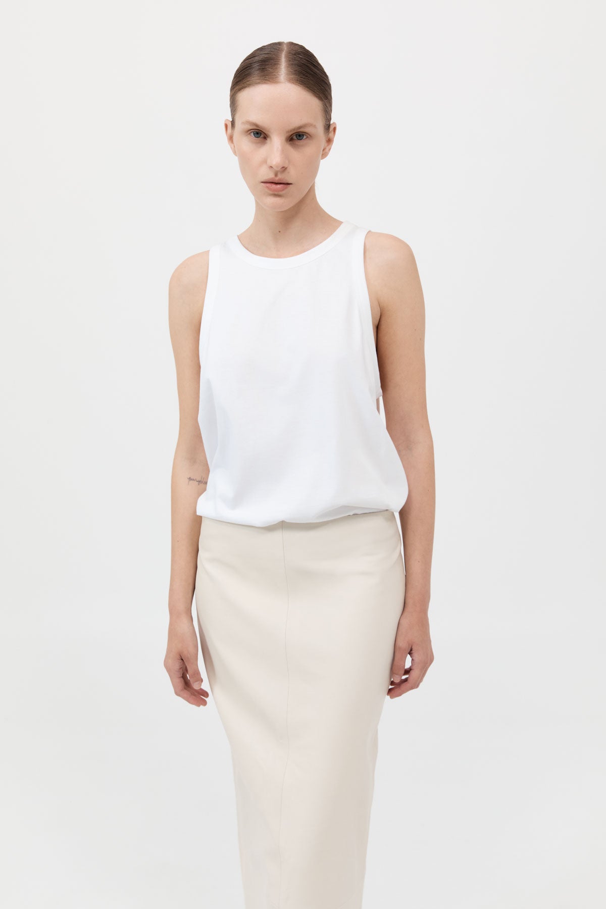 Organic Cotton Boxy Tank - White