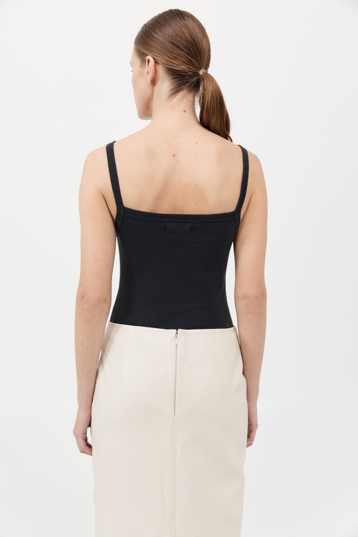 Organic Cotton Square Neck Tank - Black
