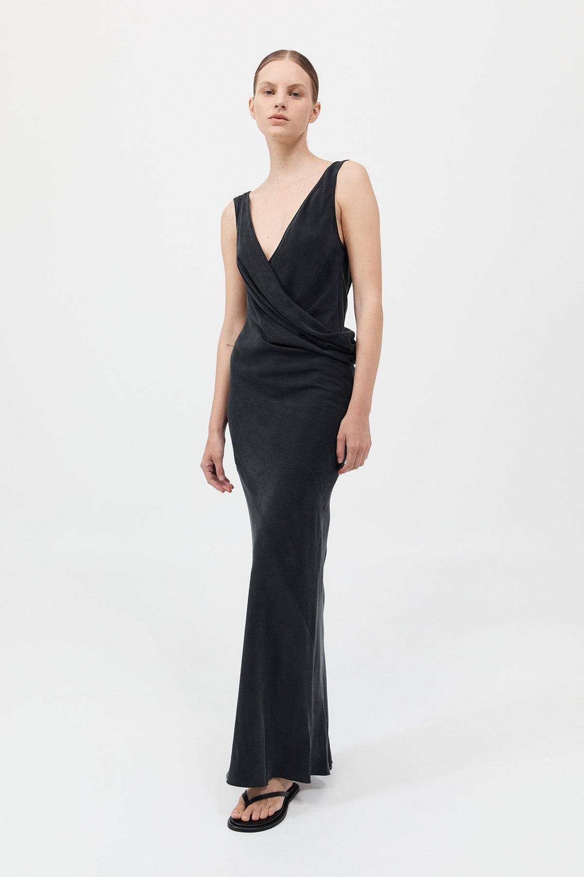 Layered Drape Dress - Black