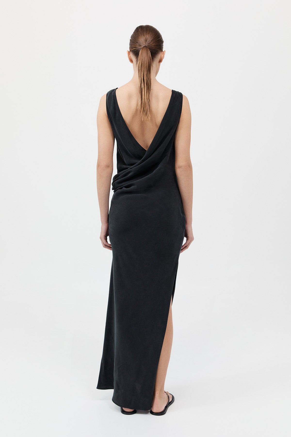 Layered Drape Dress - Black
