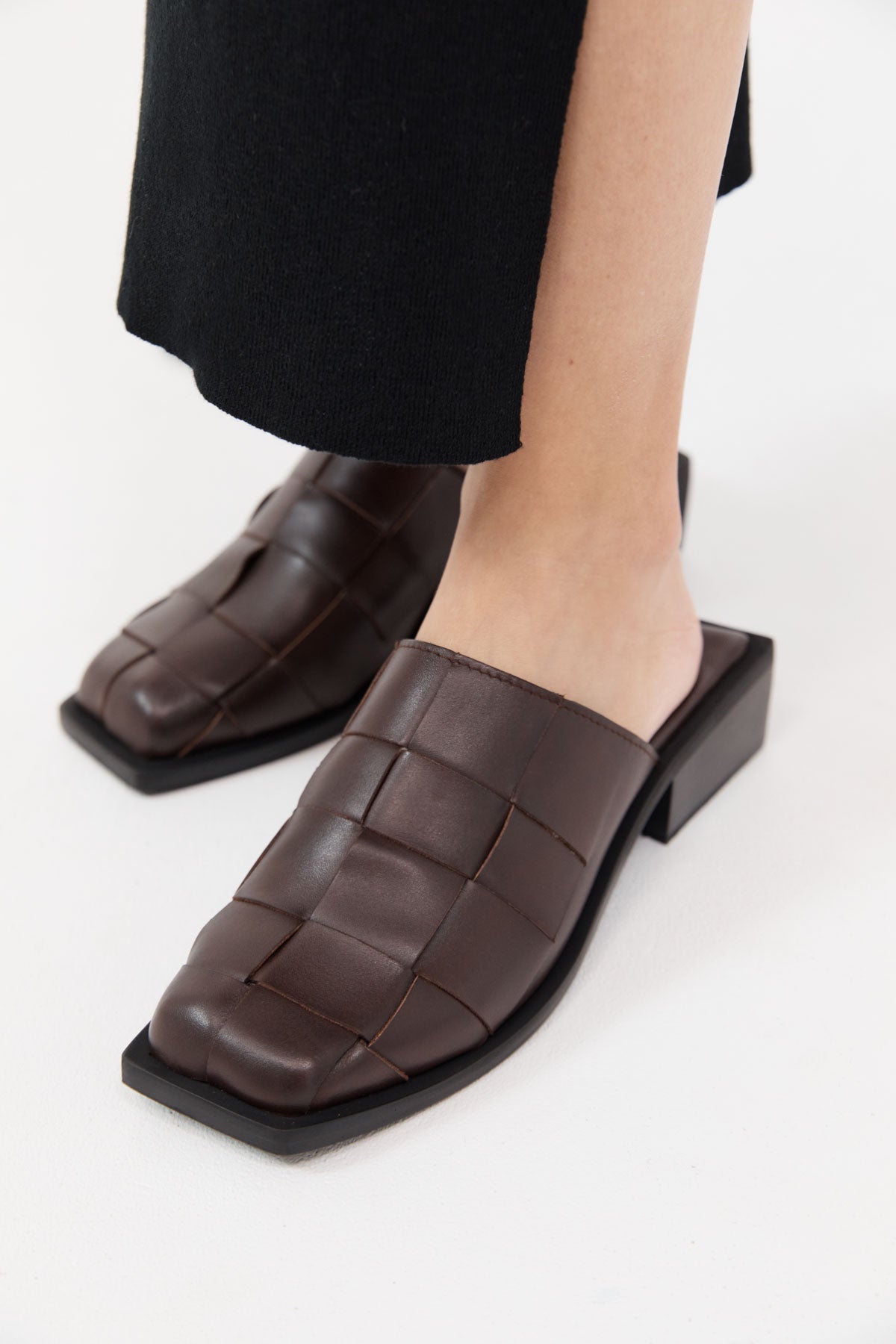 Woven Mules - Chocolate