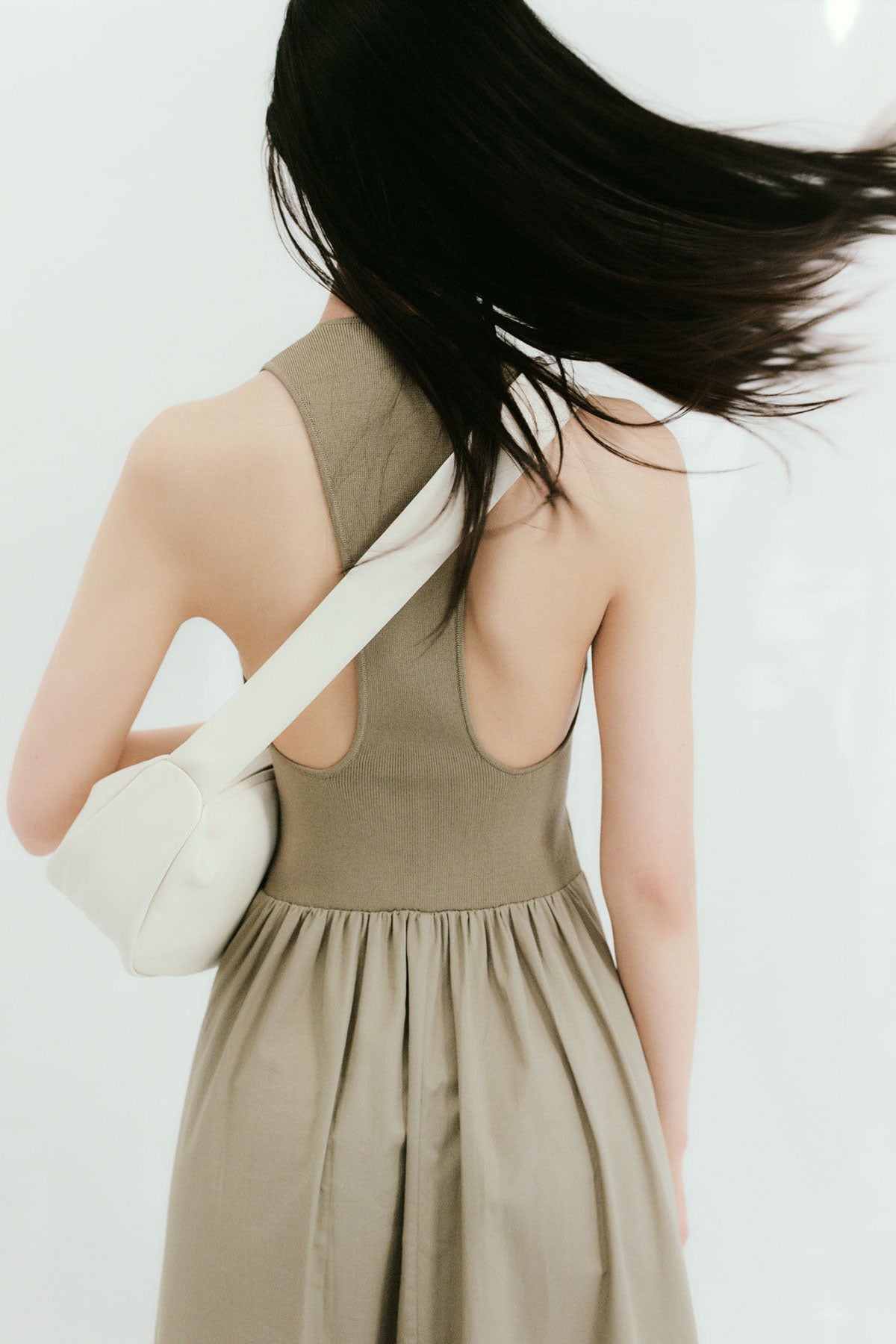 Plunge Neck Dress - Shadow