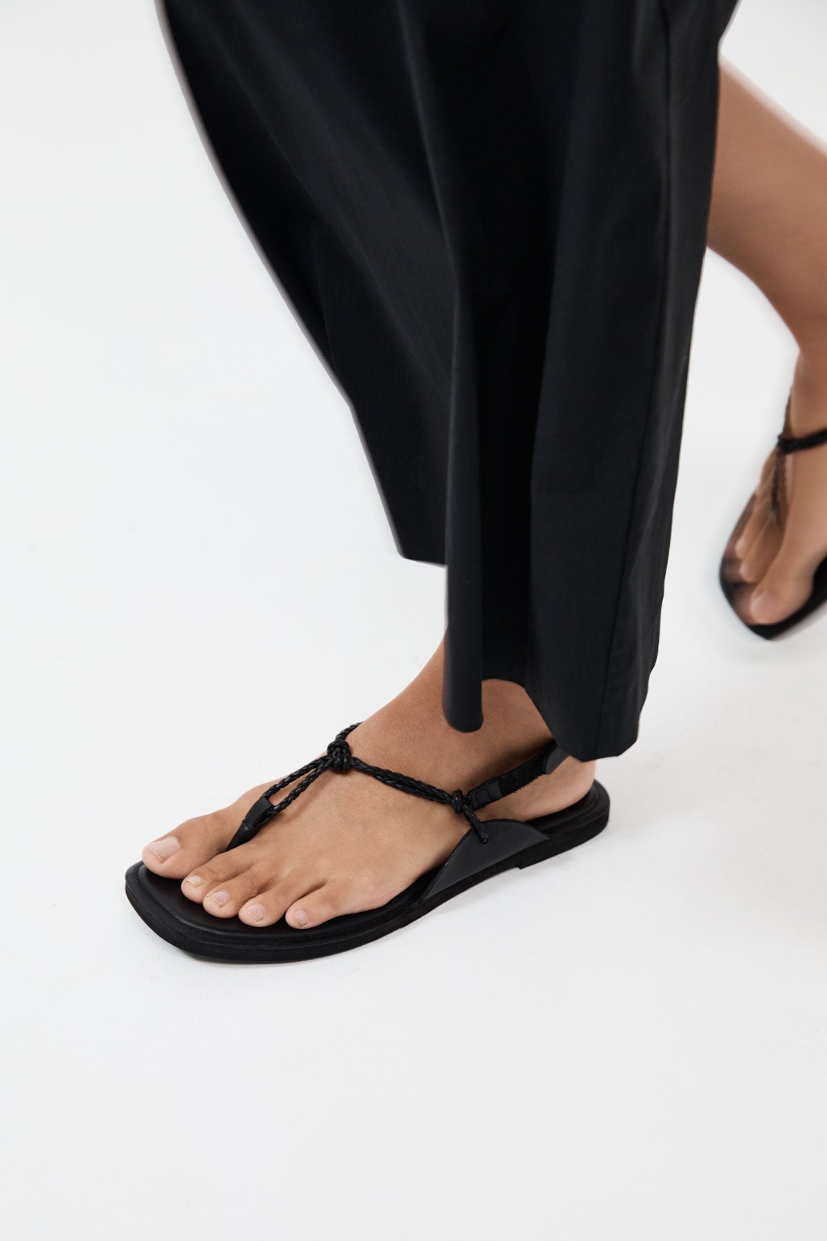 Woven Rope Sandal - Black