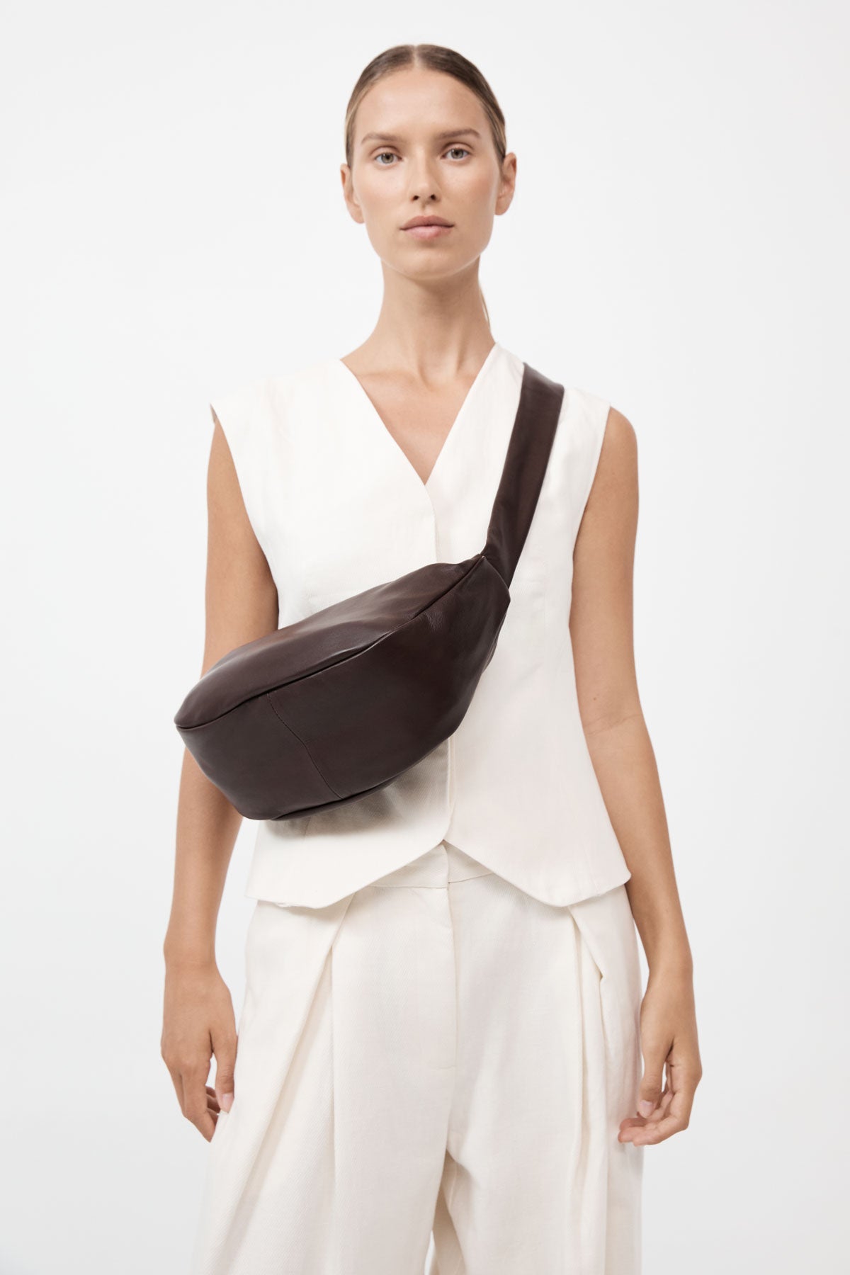 Soft Crescent Bag - Chocolate