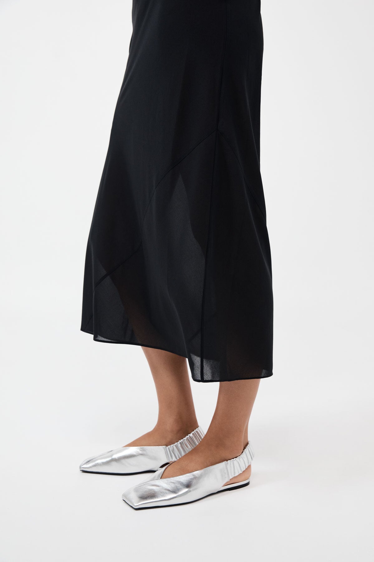 Envelope Sling Back Flat - Silver