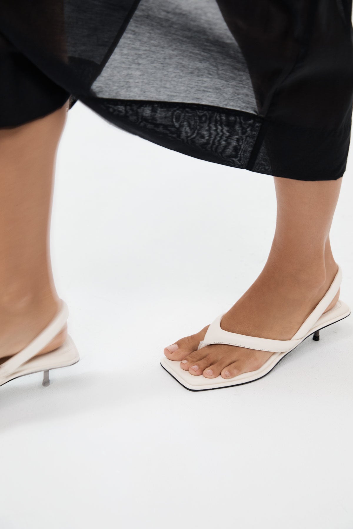 Sling Back Thong Heel - Tofu