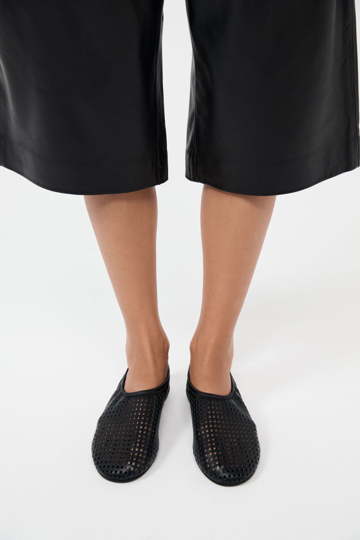Perforated Ballet Flat - Black