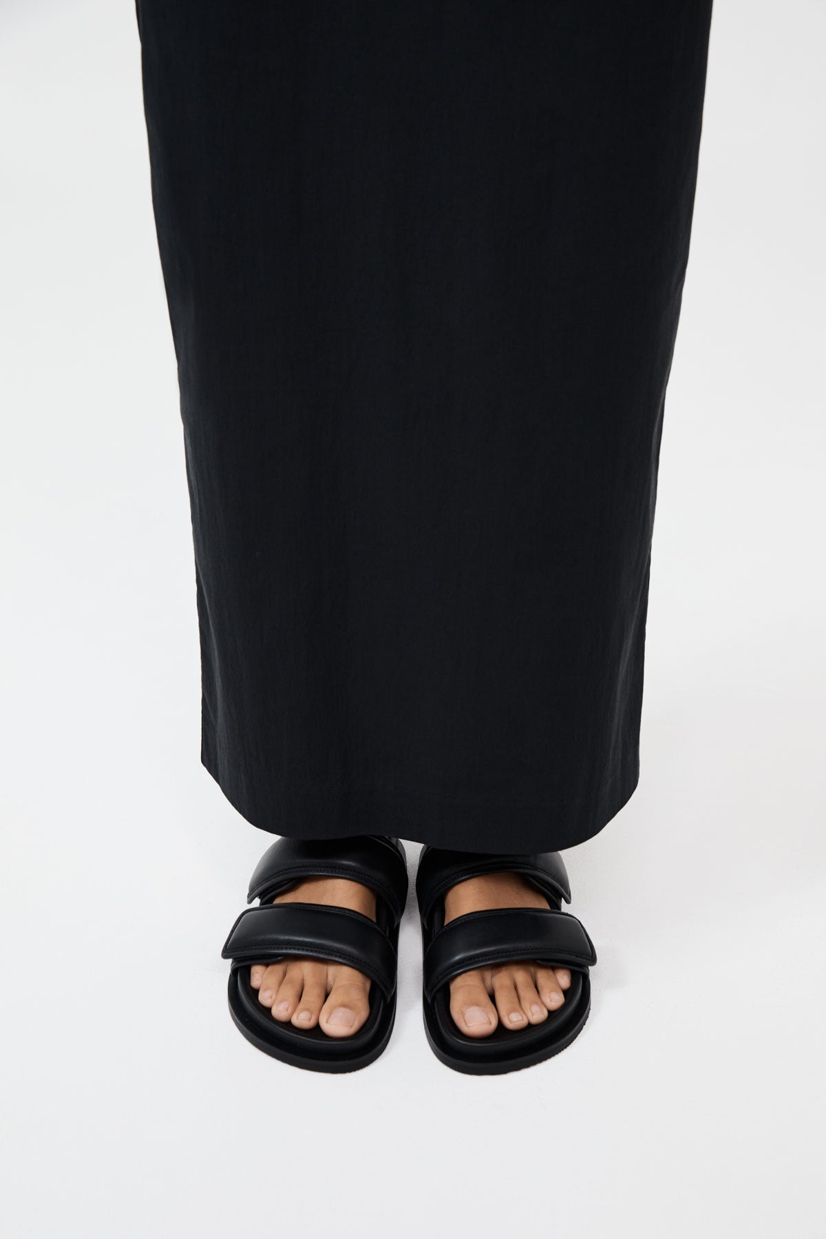 Quilted Leather Slide - Black
