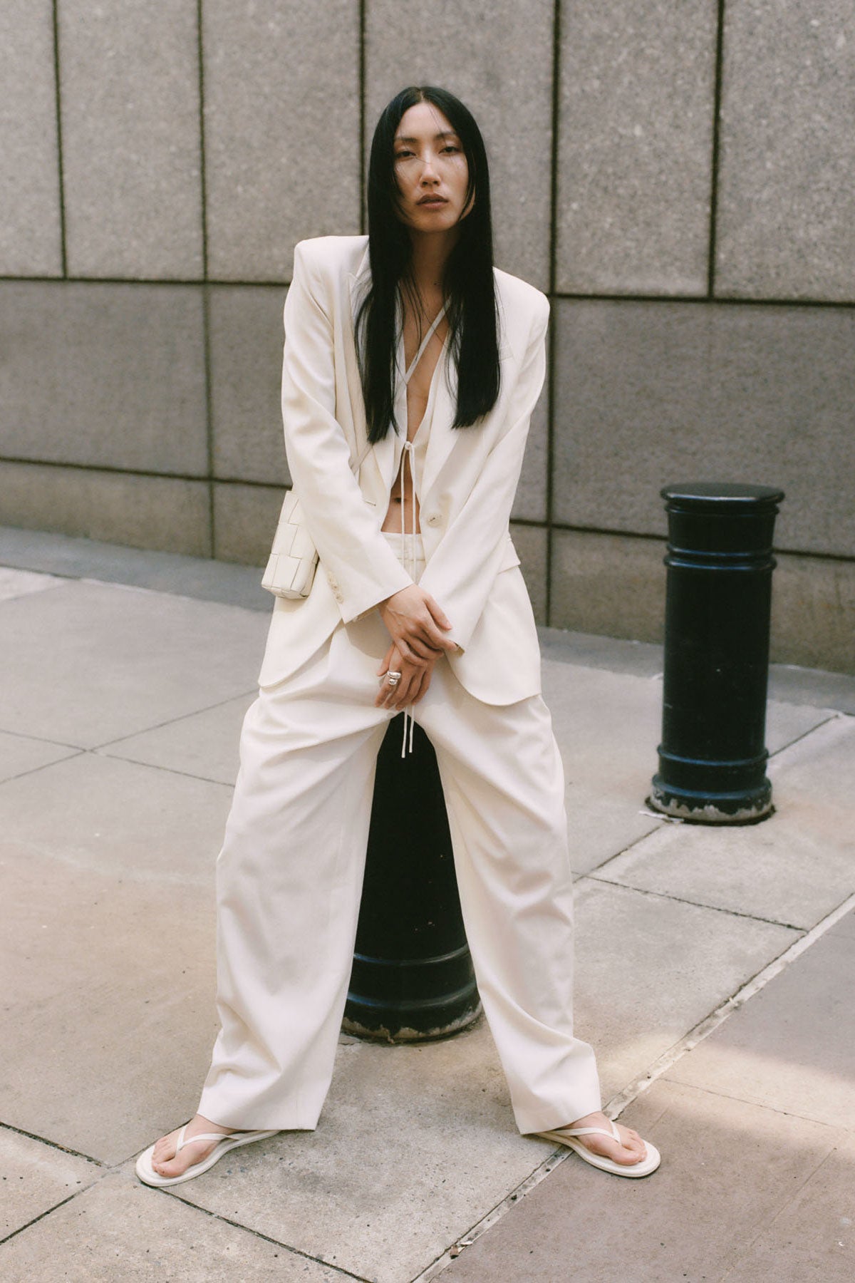 Belt Detail Blazer - Milk