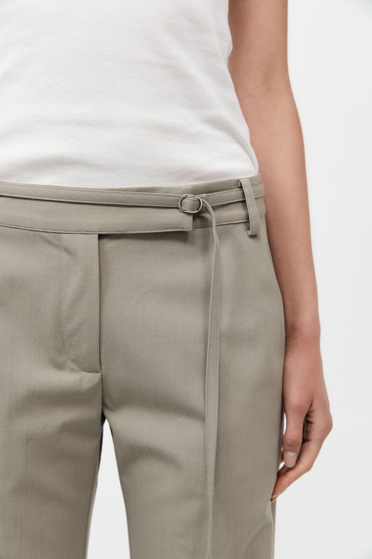 90s Panelled Pants - Moss Grey