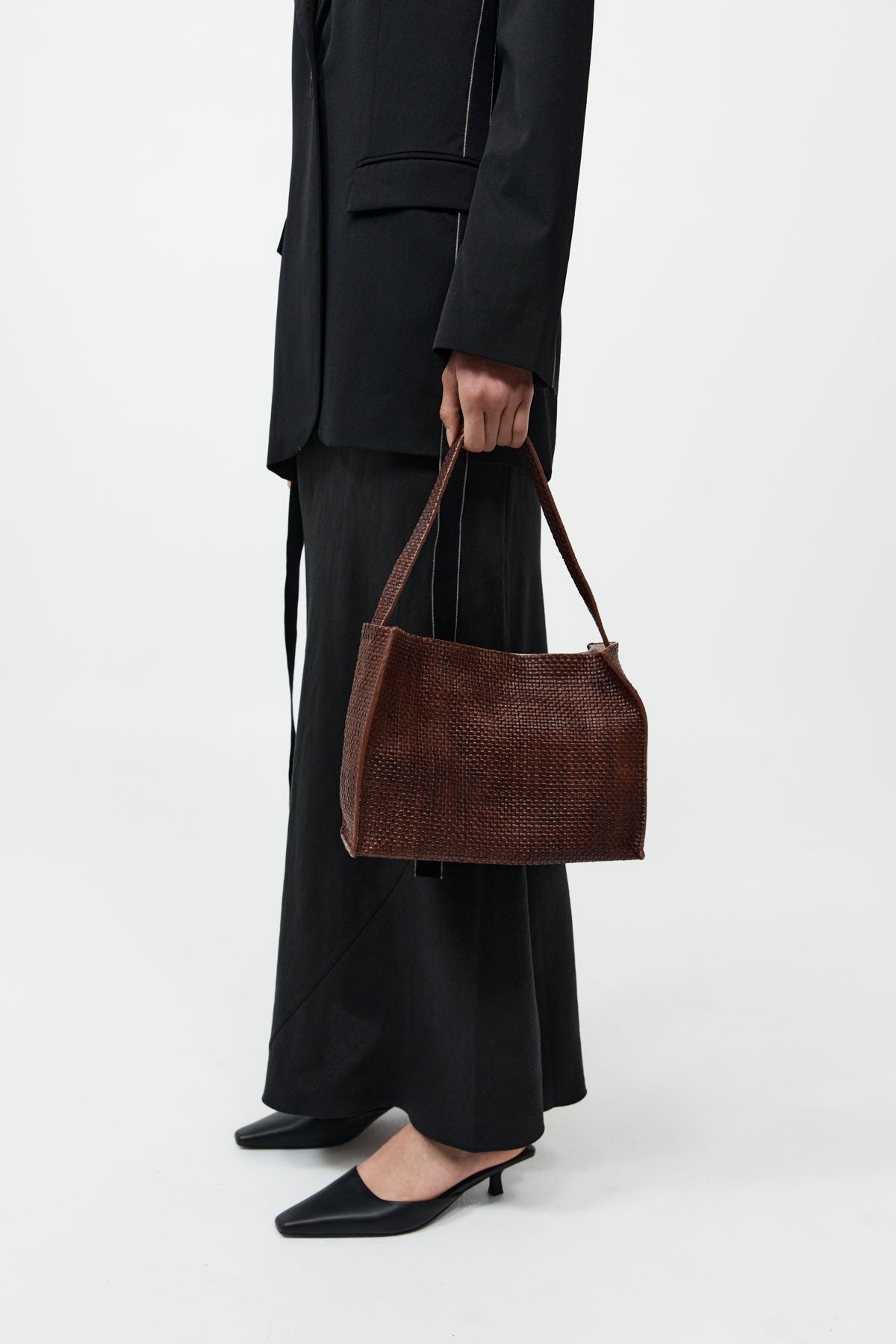 Woven Minimal Mini Tote - Antique Tan