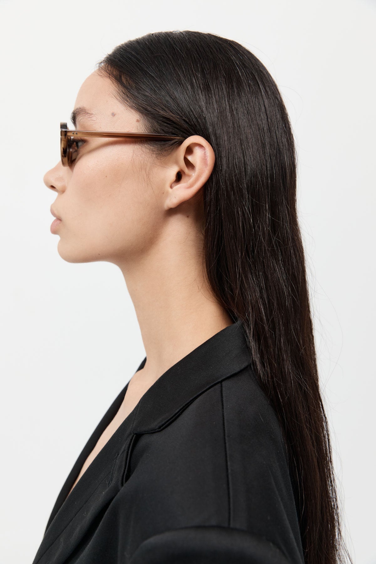 90s Slim Oval Sunglasses - Tortoiseshell