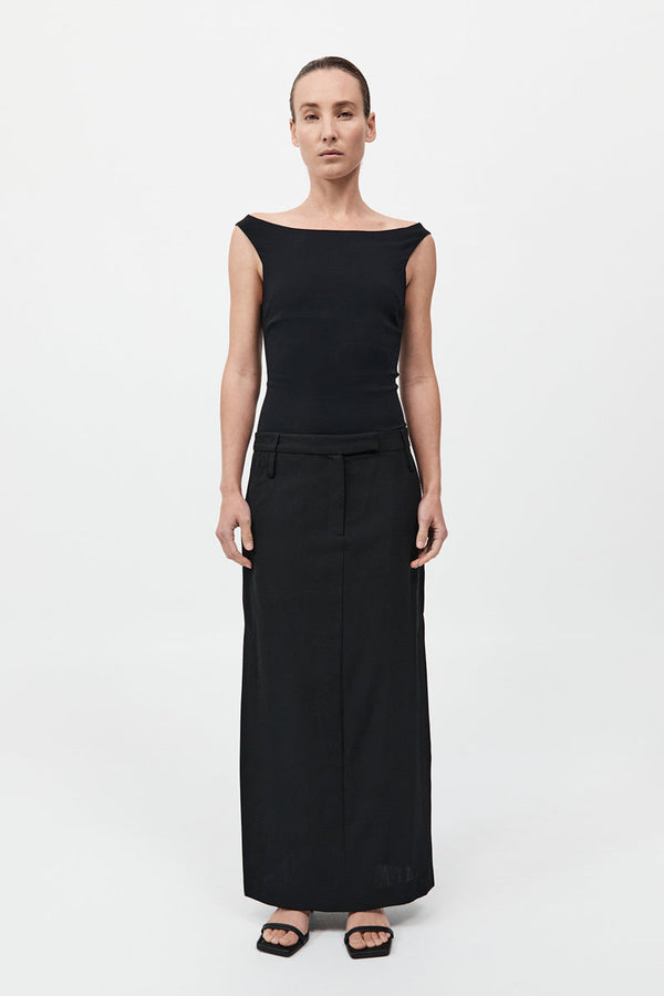 Double Loop Maxi Skirt - Black