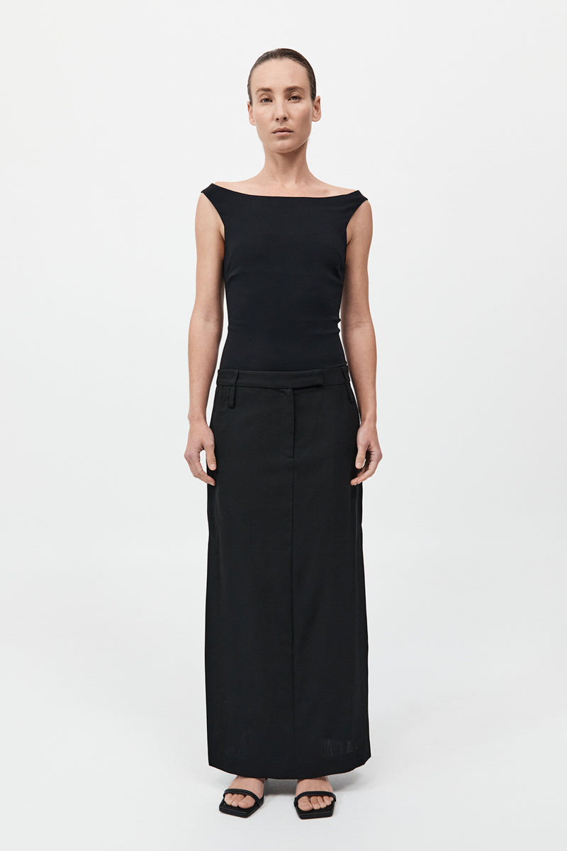 Double Loop Maxi Skirt - Black