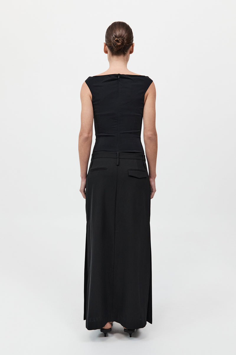 Double Loop Maxi Skirt - Black