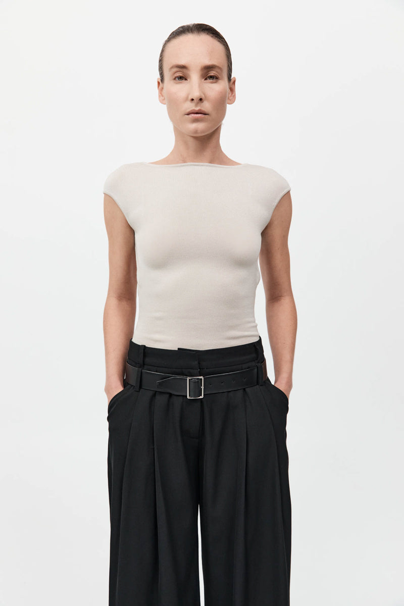 Sculpted Ballet Knit Top - Creme