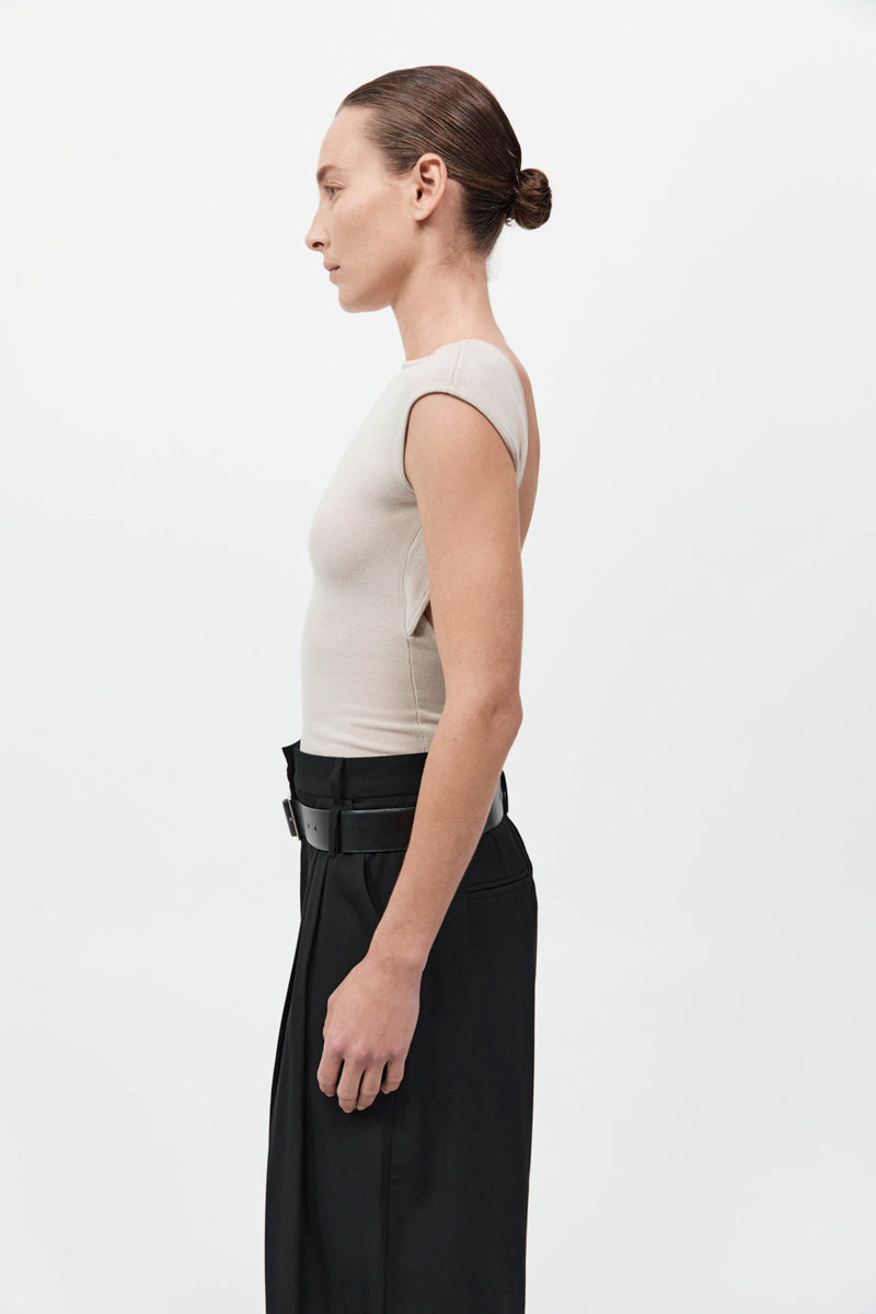 Sculpted Ballet Knit Top - Creme