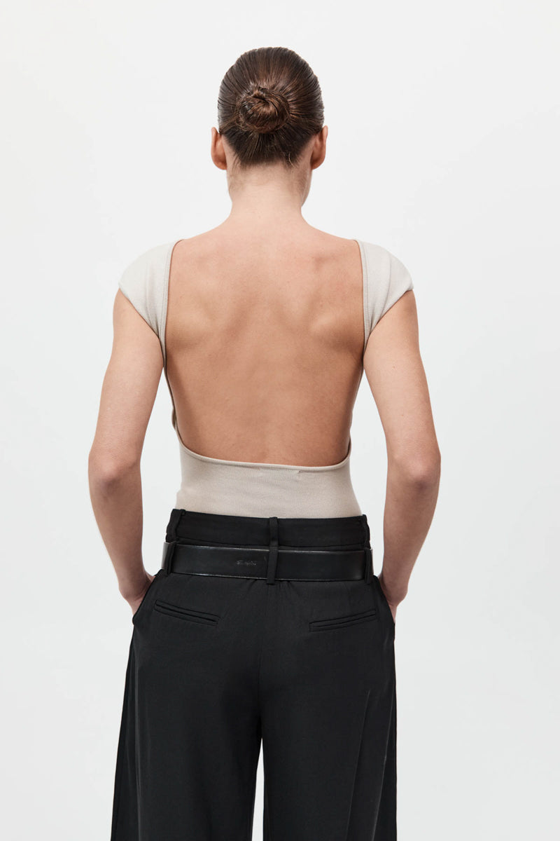 Sculpted Ballet Knit Top - Creme