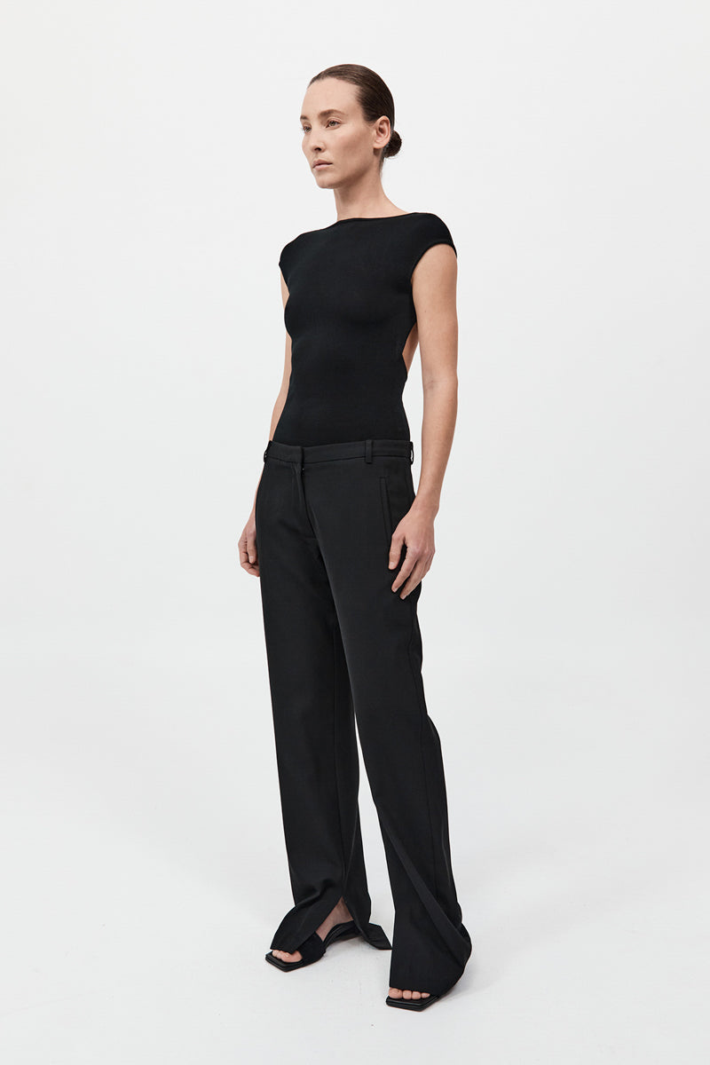 90s Split Leg Pants - Black