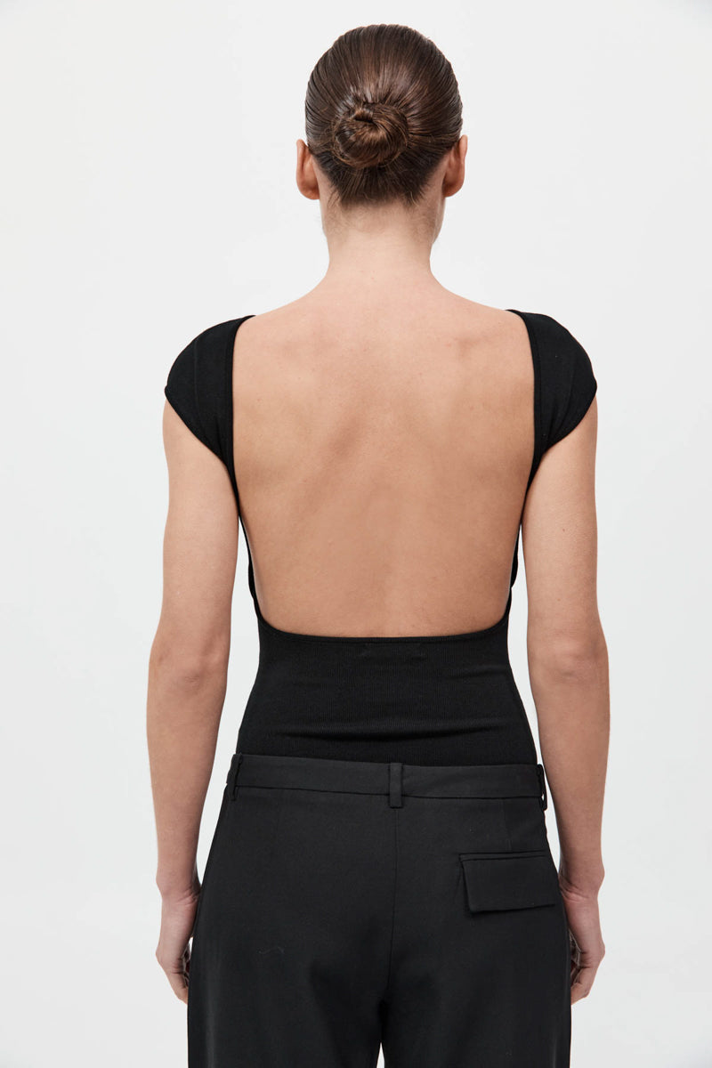 Sculpted Ballet Knit Top - Black